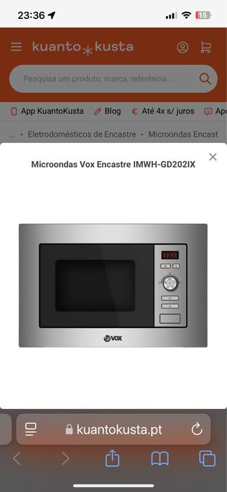 Microondas Vox Encastre IMWH-GD202IX