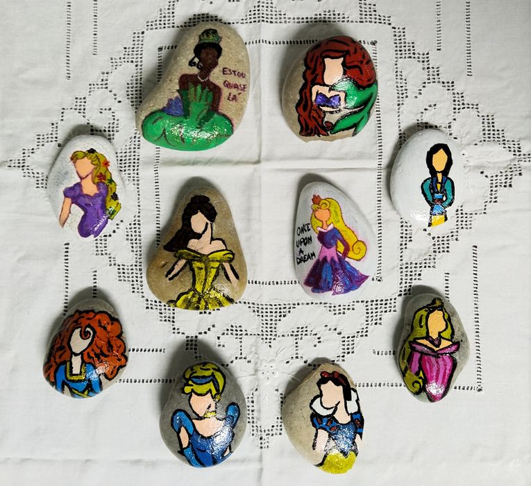 Pisa-papéis Artesanal Princesas da Disney