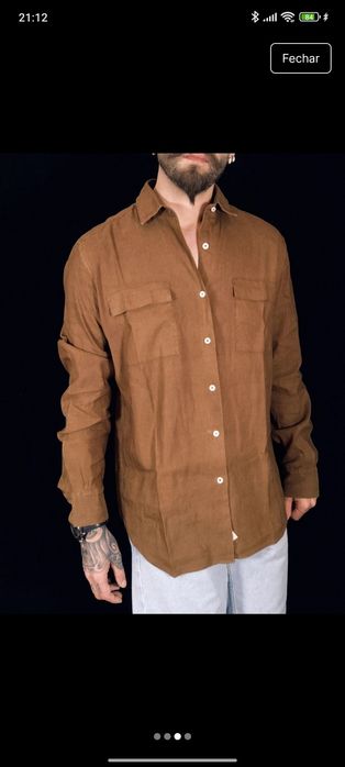 Camisa de Linho Massimo Dutti XL