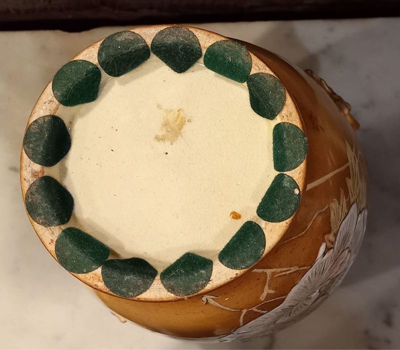 Antigo par de potes japoneses c/ tampa "cão de Fo"