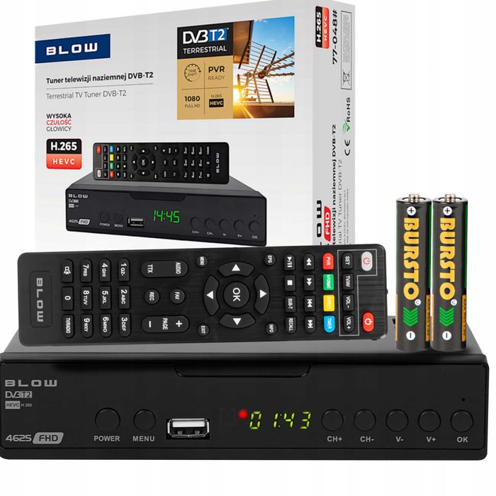 Tuner dekoder dvb-t2 tv naziemnej h.265 hevc