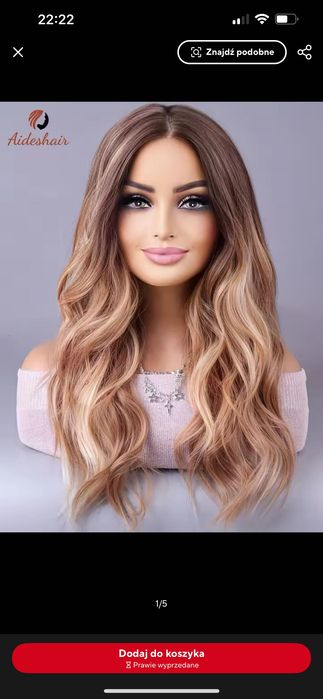 Nowa peruka damska naturalna blond fale balejaż loki długa