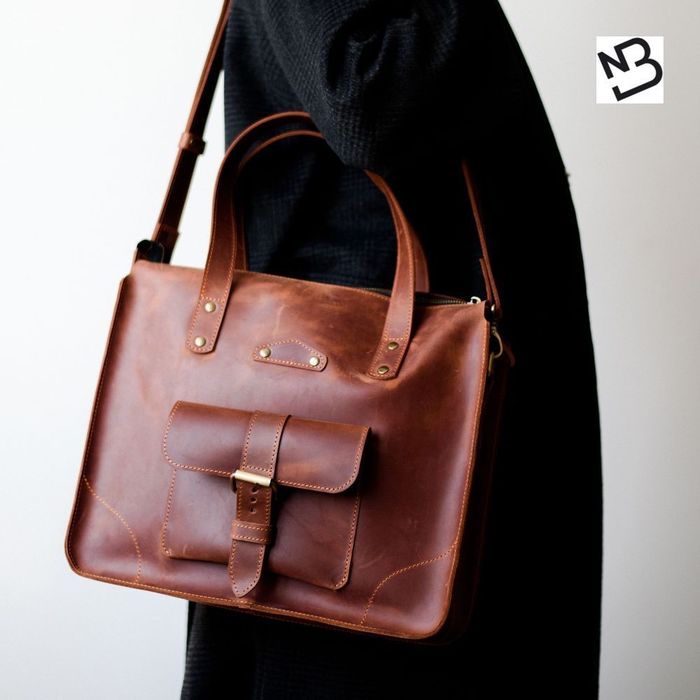 Сумка ручної роботи з натуральної вінтажної шкіри