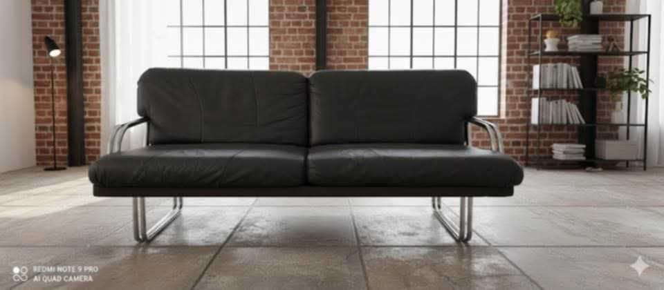 Sofa, kanapa Bauhaus retro, skóra Promocja