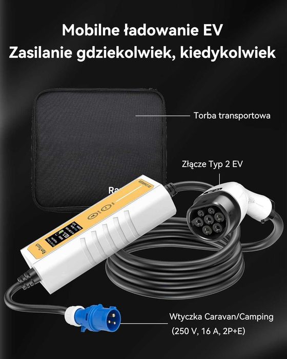 Ładowarka aut elektrycznych 3,7 kW, 6,5 m