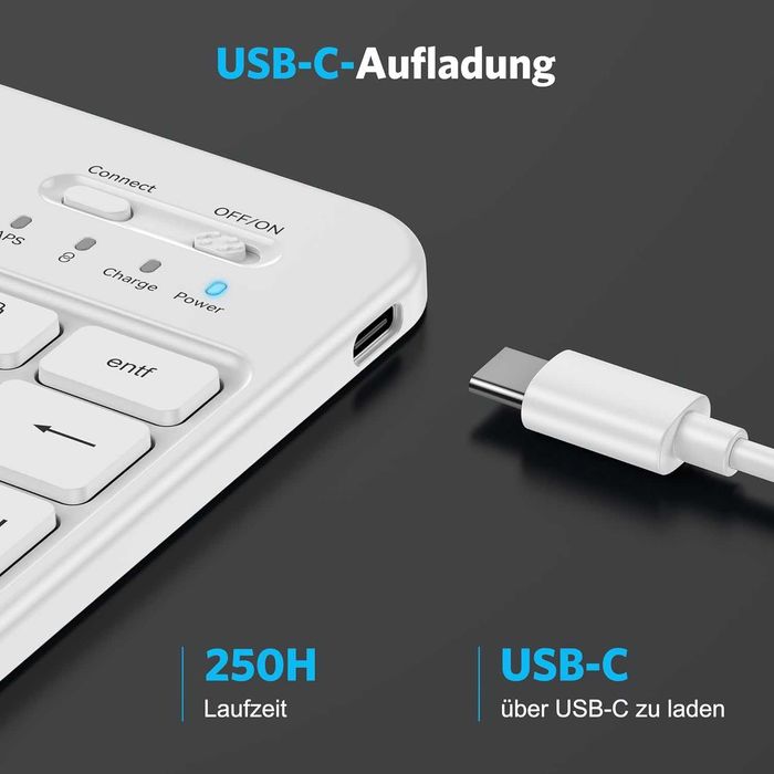 Klawiatura Bluetooth do iPad, ultra-cienka, bezprzewodowa, ładowalna