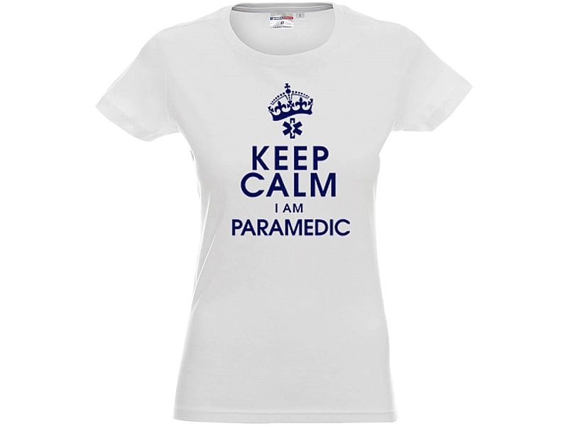 Koszulka damska KEEP CALM I AM PARAMEDIC biała (L)