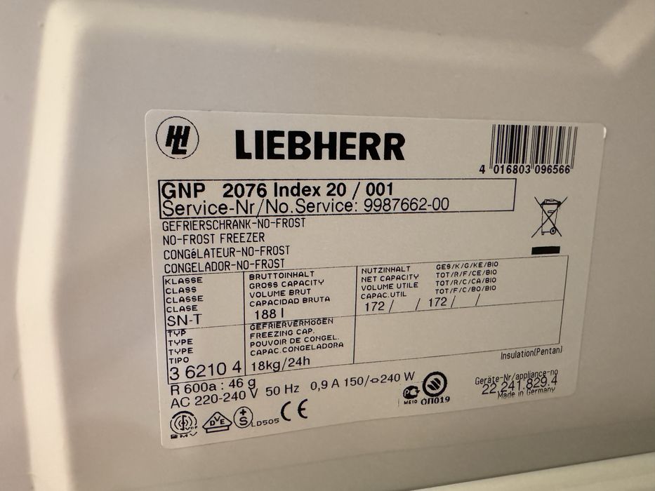 Морозильна камера Liebherr GNP2076/20 NoFrost