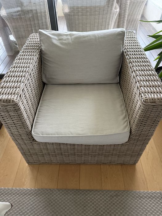 Poltrona rattan beje