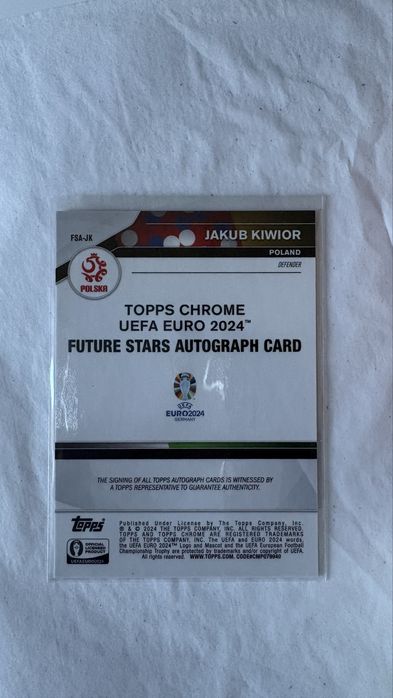 Jakub Kiwior Future Stars Auto 17/25 topps chrome euro 2024