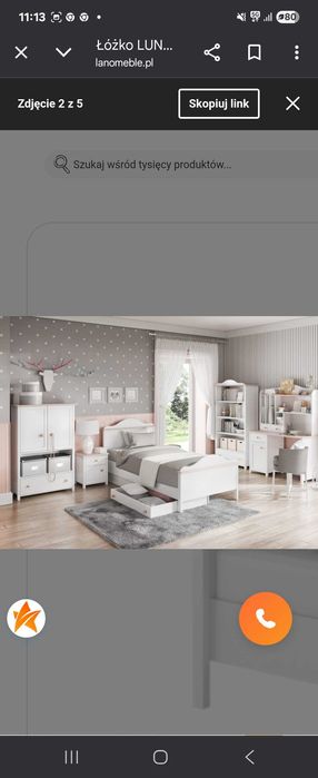 Zestaw mebli do pokoju dziewczynki 6 eleementow