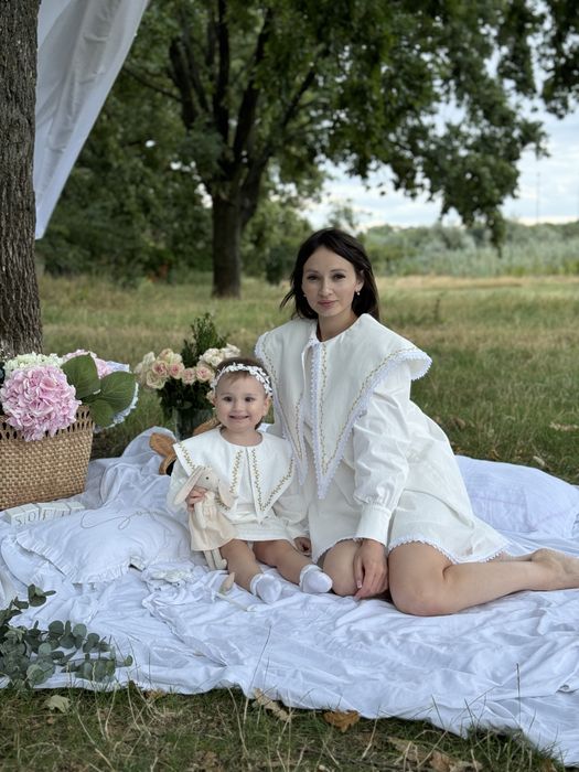 Дитячі речі для дівчинки,святкова сукня мама і донька,family look.