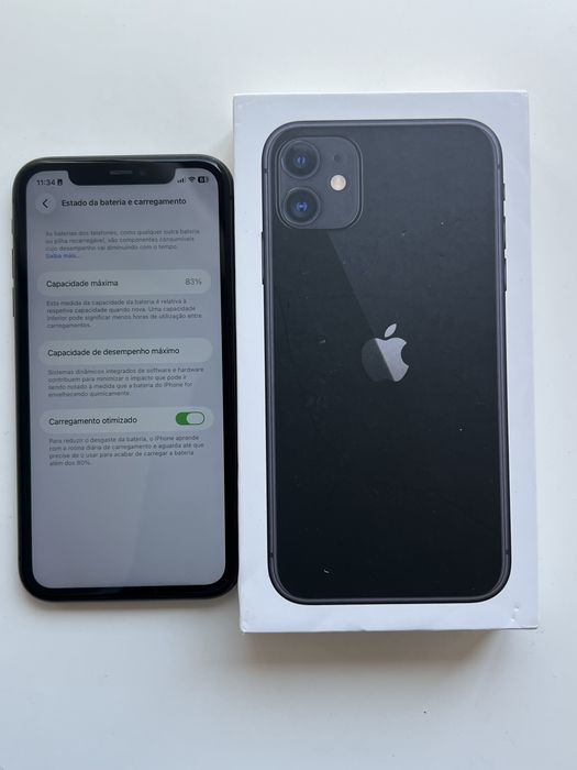 iPhone 11 64GB Preto – Impecável na Caixa – 100% Original (Bateria 83%)- Negociável