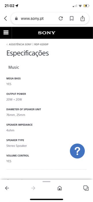 Speaker - Sony (RDP-X200IP)