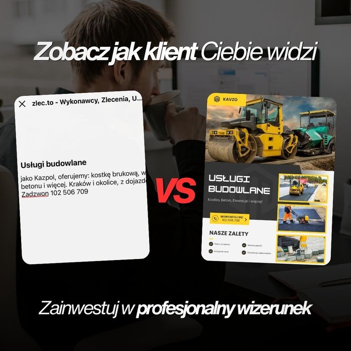 Grafik komputerowy reklama dla firm Facebook social media post grafika