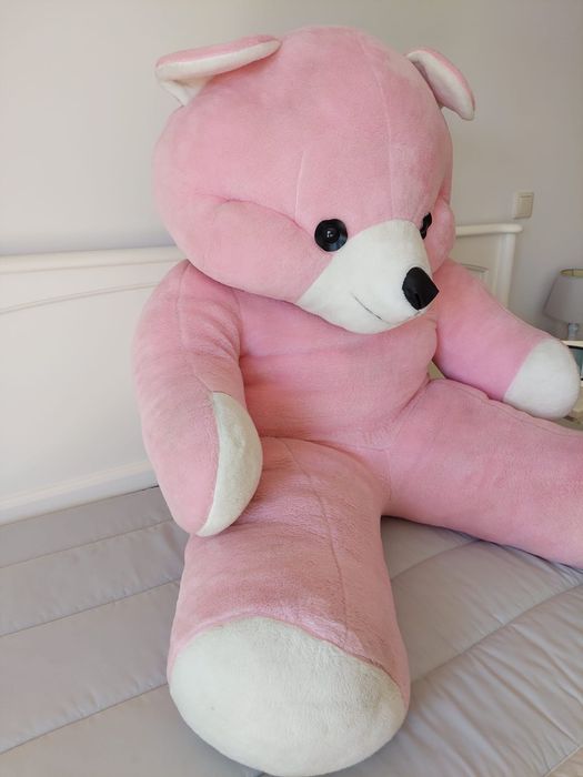 Peluche Panda rosa enorme um metro altura