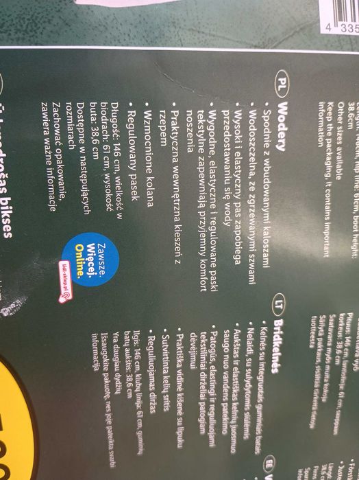 Spodnie z wbudowanymi kaloszami - wodery