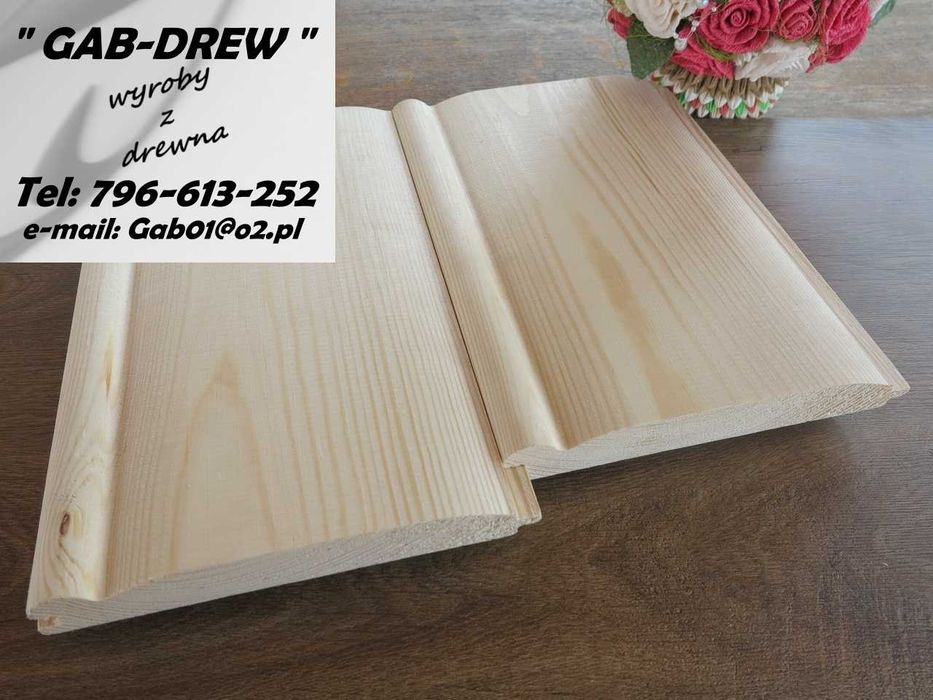 Listwa Maskująca Półokrągła Gr.17 x95 Balustrada Altana Brama Podbitka