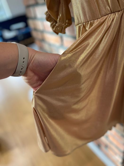 Sukienka Babylon złota krótka