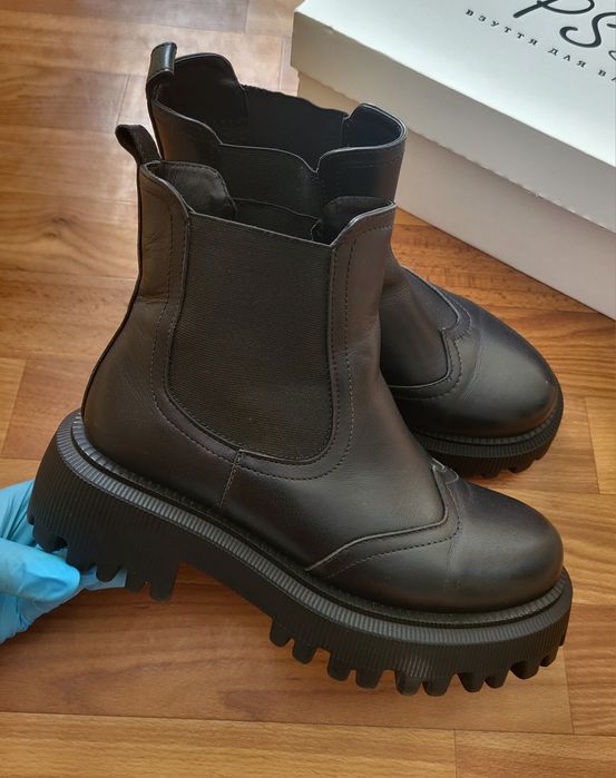 Чоботи, ботинки 37р 24см, Челсі, осінь демісезон, натуральна шкіра