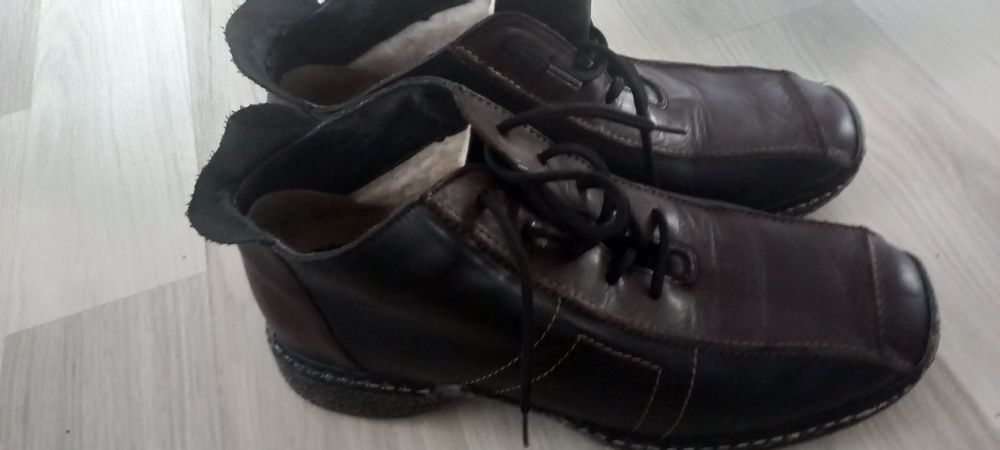 Botki damskie skórzane sznurowane Rieker