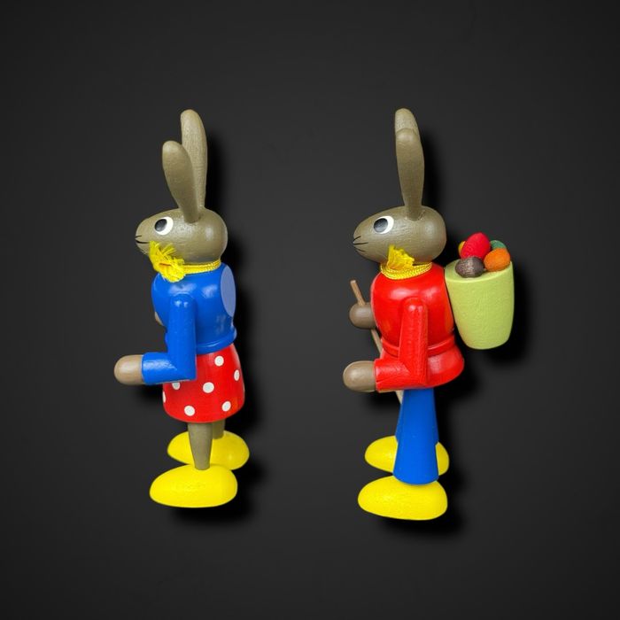 Zestaw drewnianych zajączków wielkanocnych Erzgebirge b51/08111