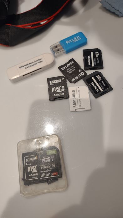 Canon Eos 1200D 18-55, Tamron 70-300, filtry, karty SD, statyw