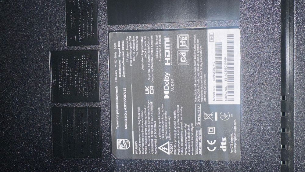 telewizor Philips 43PFS5507/12 + Xiaomi Box 4K (2nd Gen)