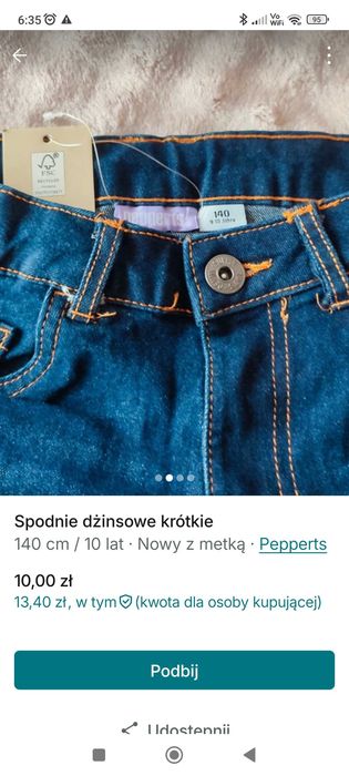 Spodenki dziewczęce dżinsowe