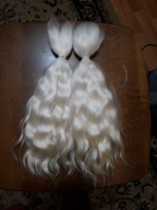 Волосы для кукол натуральные. Козий пух. Локоны козы.