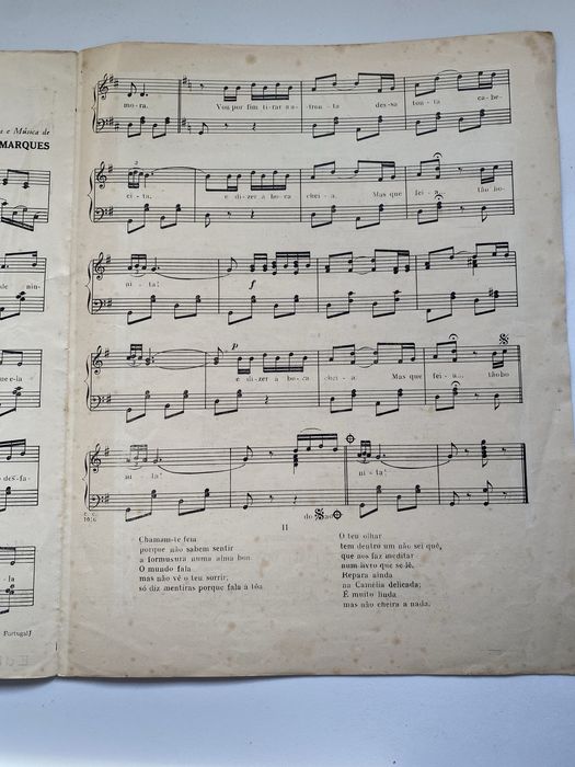 Partitura antiga "FEIA" Belo Marques Edições Sassetti
