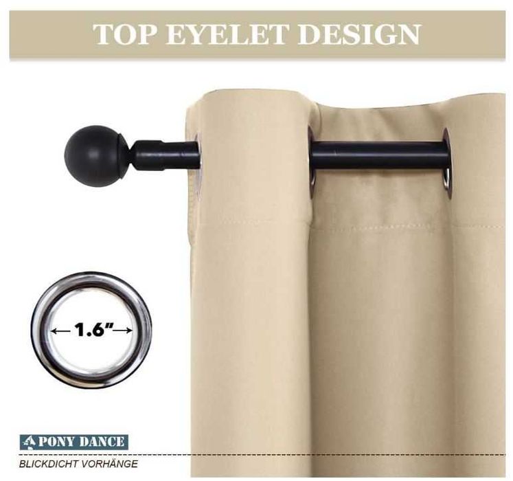 Zasłona zaciemniająca, rozmiar 200x245, kolor beż biscotti, 1 szt.