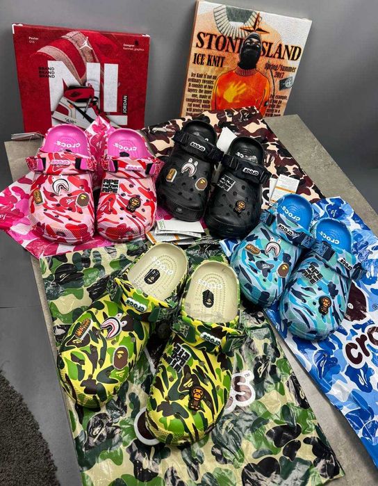 Тапки Bape x Crocs
