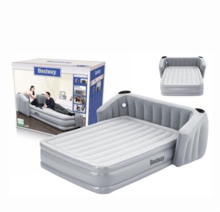 Bestway Materac dmuchany z oparciem wbudowana pompka elektryczna