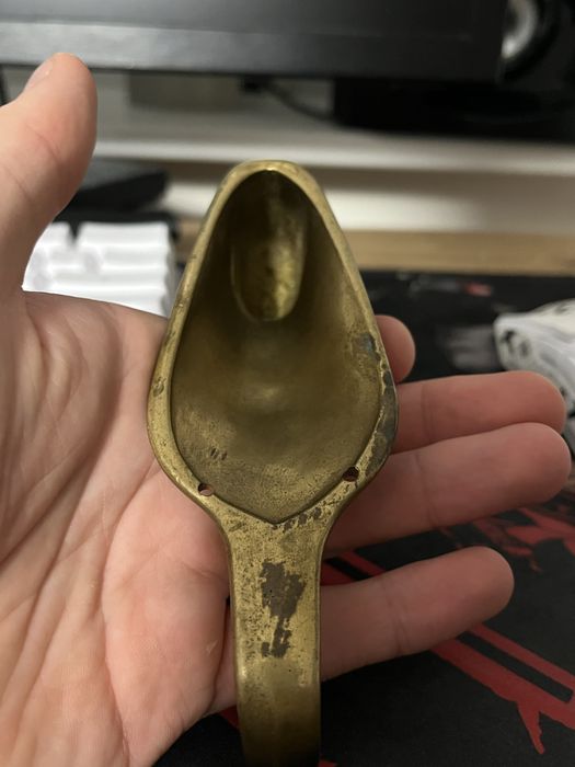 Antyczny wieszak w kształcie głowy konia, wykonany z mosiądzu!