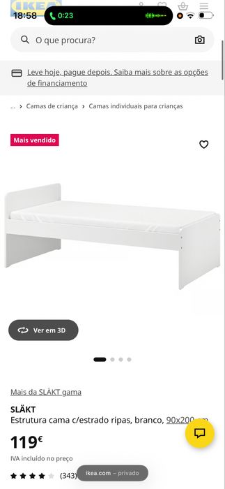 Cama individual - 90x200cm