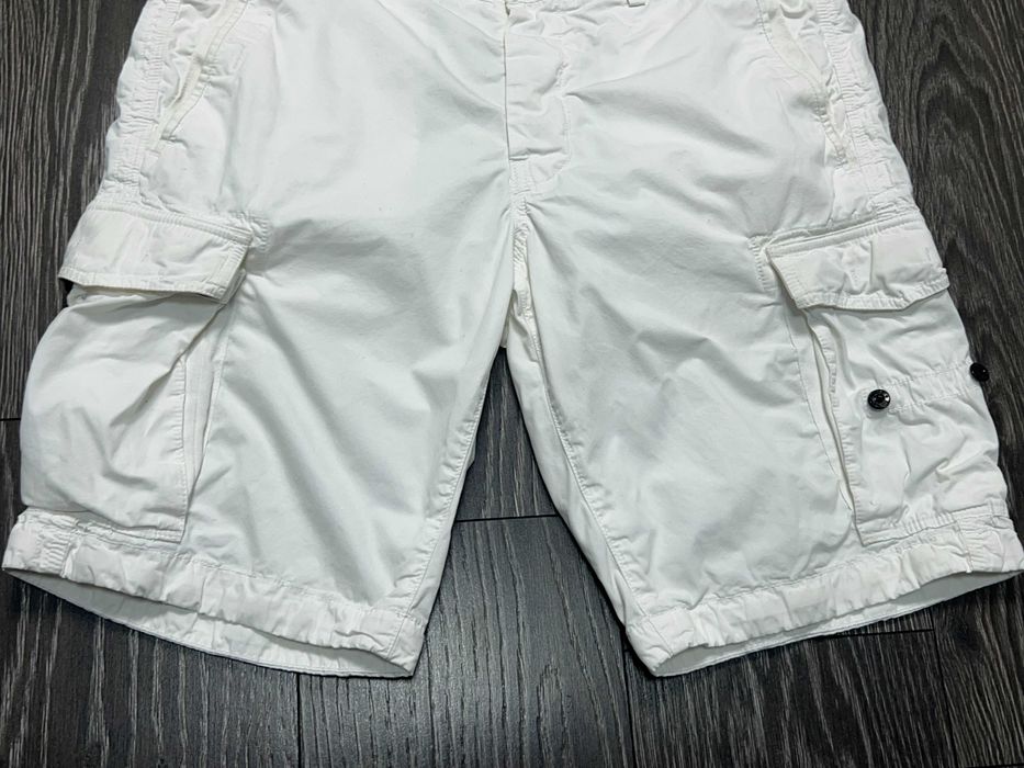 Stone Island шорти чоловічі коттон карго з кишенями мілітарі білі W34