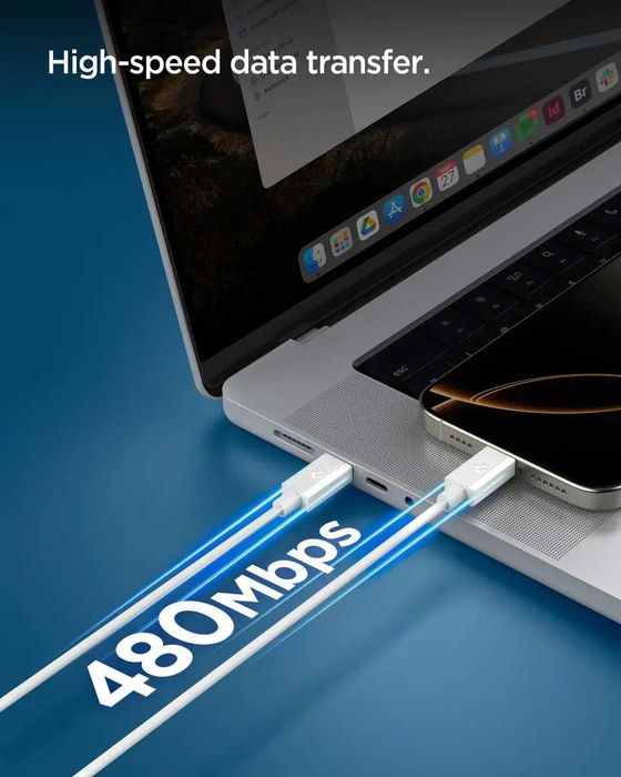 Дата-кабель Spigen Essential EB6010CC USB-C to USB-C 60W (480M) 1м