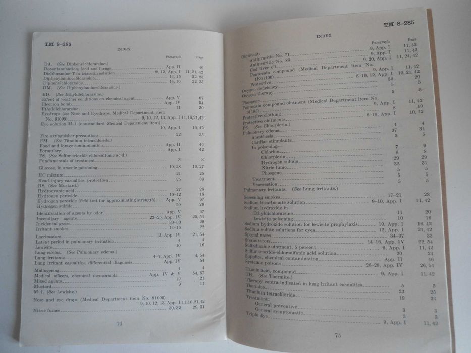 Manual Técnico (TM 8-285)  Departamento de Guerra USA (1942)