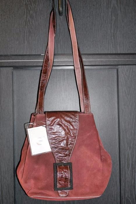 Сумка кожа, Италия. Цвет марсала