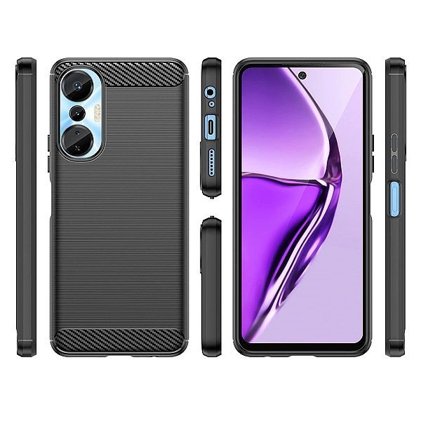 Carbon Case etui do Infinix Hot 20s elastyczny silikonowy karbonowy po