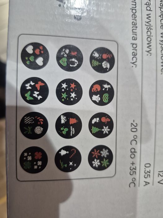 Projektor ogrodowy LED 12 slajdów kolorowych.