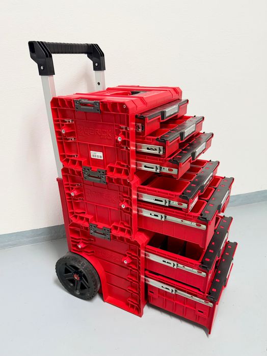 Carrinho e caixas de ferramentas com gavetas QBRICK System Pro Red Ultra HD