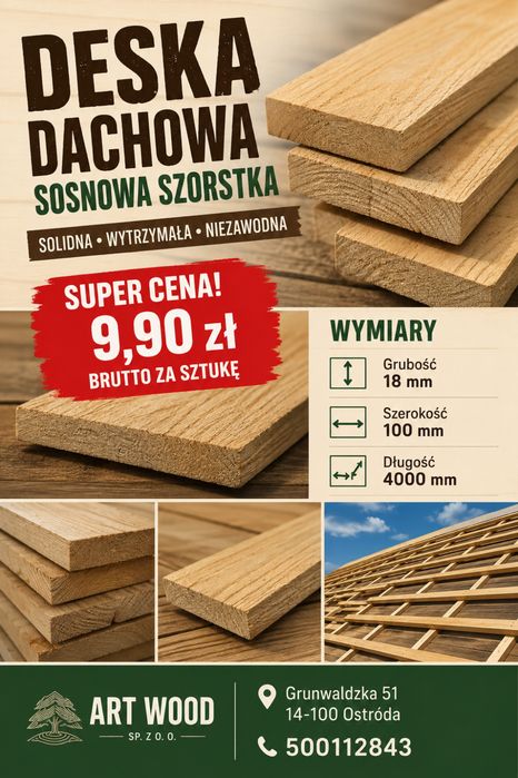 Deska dachowa 18x100x4000