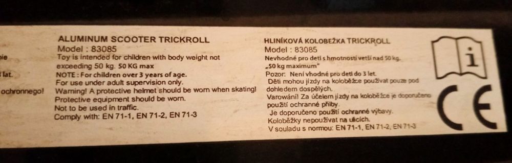 Hulajnoga aluminiowa TRICKLORR 83085 Spokey stan bdb