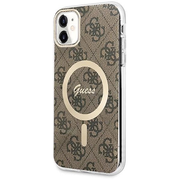 Etui Guess 4g MagSafe na iPhone 11 - brązowe
