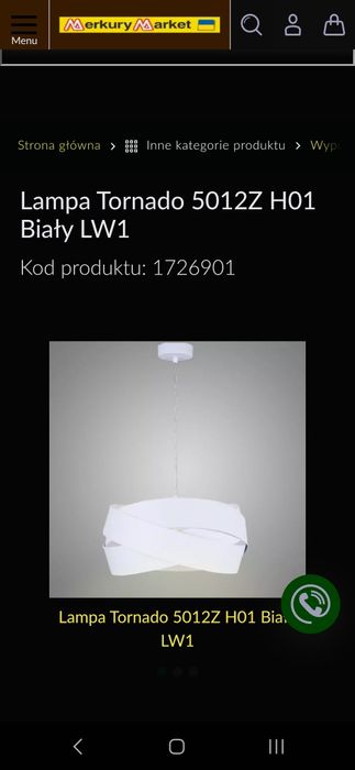 Lampa Tornado biała