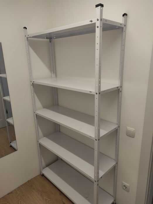 899 грн Білий стелаж з металевими полицями 150х75х30 см Етажерка біла