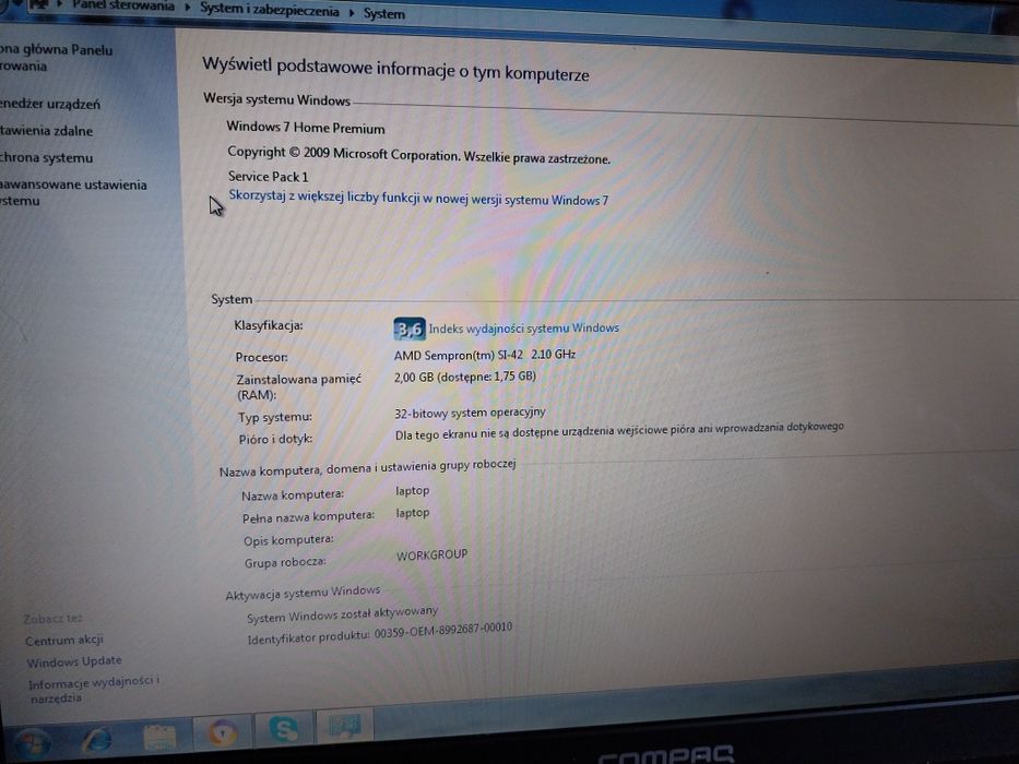 Laptop hp z ładowarką