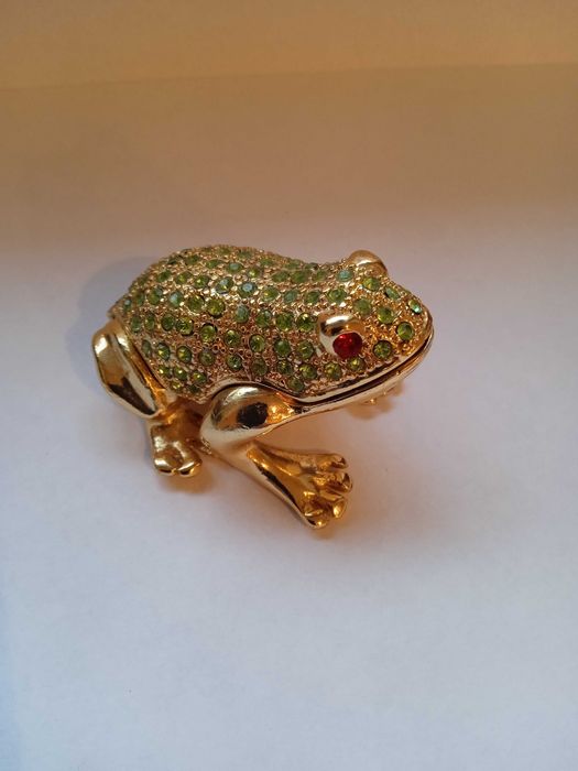 metalowa żabka - mini szkatułka